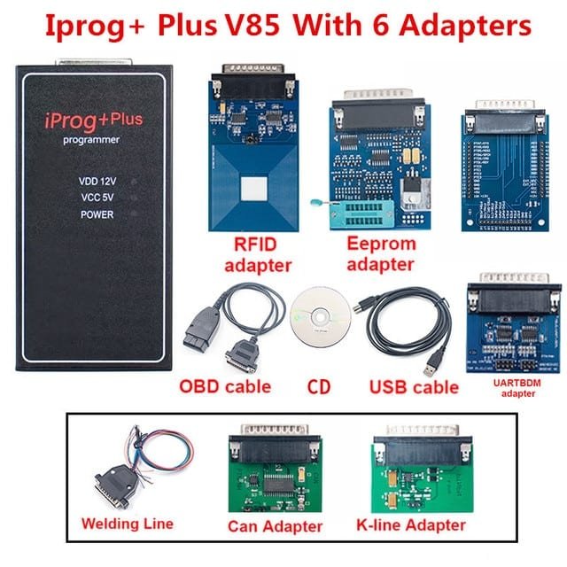 Programmateur de Clé Automatique Iprog V87 &amp; V77+ - Outil Reprog Eeprom, IMMO OFF, Réinitialisation Airbag