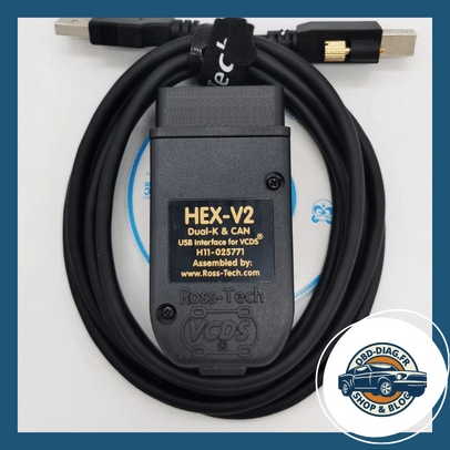 Cable VCDS - Vag Com - Hex Can V2 Scanner pour VW, AUDI, Skoda, Seat (1990-2022) - Compatible avec VCDS 21.9 & 22.3 - VAGCOM - ROSS TECH