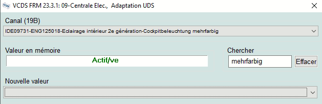 Golf 7.5 (5G) Facelift - Activation Ambient Light (couleurs)